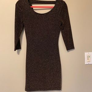 Gold long sleeve dress